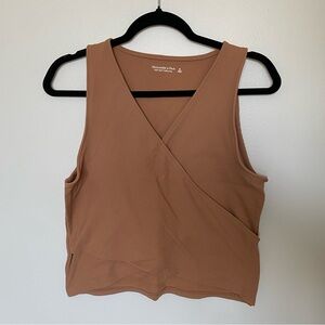 Abercrombie & Fitch Light Brown Crisscross Crop Top